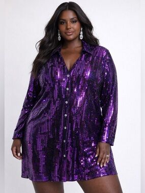 New Purple Sequin Maxi Dress for sale by Ashley Stewart